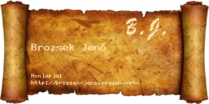 Brozsek Jenő névjegykártya