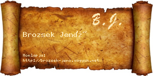 Brozsek Jenő névjegykártya