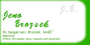 jeno brozsek business card